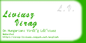 liviusz virag business card
